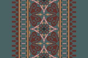 Ancient patterns Seamless Scandinavian pattern Motif embroidery, Pixel Ikat embroidery Design for Print pattern vintage flower folk navajo patchwork pattern vector