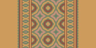 Navajo pattern Seamless Mughal architecture Motif embroidery, Pixel Ikat embroidery Design for Print scandinavian pattern saree ethnic nativity gypsy pattern vector