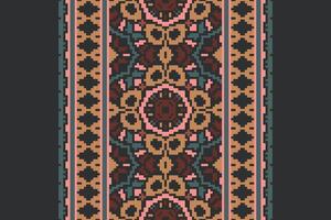 Ancient patterns Seamless Scandinavian pattern Motif embroidery, Pixel Ikat embroidery Design for Print figure tribal ink on cloth patola sari vector