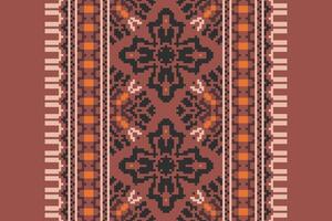 Bukhara pattern Seamless Bandana print silk Motif embroidery, Pixel Ikat embroidery Design for Print pattern vintage flower folk navajo patchwork pattern vector