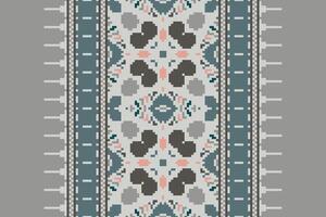 Bukhara pattern Seamless Mughal architecture Motif embroidery, Pixel Ikat embroidery Design for Print indigenous art aboriginal art pattern floral kurti mughal border vector