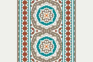 Bukhara pattern Seamless Mughal architecture Motif embroidery, Pixel Ikat embroidery Design for Print scandinavian pattern saree ethnic nativity gypsy pattern vector