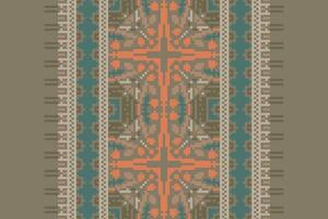 Bukhara pattern Seamless Scandinavian pattern Motif embroidery, Pixel Ikat embroidery Design for Print tapestry floral kimono repeat pattern lacing spanish motif vector