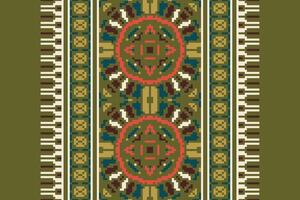 Bukhara pattern Seamless Scandinavian pattern Motif embroidery, Pixel Ikat embroidery Design for Print egyptian pattern tibetan mandala bandanna vector