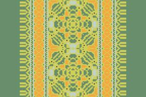 Fashion pattern Seamless Bandana print silk Motif embroidery, Pixel Ikat embroidery Design for Print kurta pattern mughal motifs tapestry pattern floral repeat vector