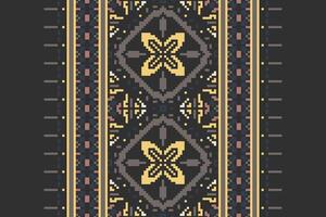 Fashion pattern Seamless Bandana print silk Motif embroidery, Pixel Ikat embroidery Design for Print scandinavian pattern saree ethnic nativity gypsy pattern vector