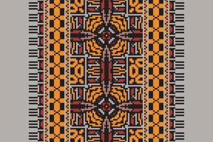 Fashion pattern Seamless Australian aboriginal pattern Motif embroidery, Pixel Ikat embroidery Design for Print Texture fabric saree sari carpet. kurta patola saree vector