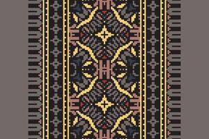 Fashion pattern Seamless Bandana print silk Motif embroidery, Pixel Ikat embroidery Design for Print scandinavian pattern saree ethnic nativity gypsy pattern vector