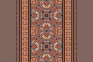 Fashion pattern Seamless Australian aboriginal pattern Motif embroidery, Pixel Ikat embroidery Design for Print pattern vintage flower folk navajo patchwork pattern vector
