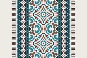 Fashion pattern Seamless Mughal architecture Motif embroidery, Pixel Ikat embroidery Design for Print indigenous art aboriginal art pattern floral kurti mughal border vector