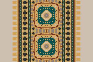 Fashion pattern Seamless Mughal architecture Motif embroidery, Pixel Ikat embroidery Design for Print scandinavian pattern saree ethnic nativity gypsy pattern vector