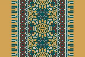 Fashion pattern Seamless Scandinavian pattern Motif embroidery, Pixel Ikat embroidery Design for Print Texture fabric saree sari carpet. kurta patola saree vector