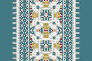 Fashion pattern Seamless Scandinavian pattern Motif embroidery, Pixel Ikat embroidery Design for Print tapestry floral kimono repeat pattern lacing spanish motif vector