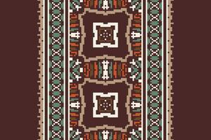 Fashion pattern Seamless Scandinavian pattern Motif embroidery, Pixel Ikat embroidery Design for Print pattern vintage flower folk navajo patchwork pattern vector