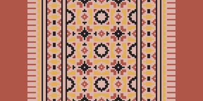 Navajo pattern Seamless Scandinavian pattern Motif embroidery, Pixel Ikat embroidery Design for Print egyptian pattern tibetan mandala bandanna vector