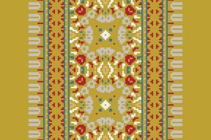 Fashion pattern Seamless Scandinavian pattern Motif embroidery, Pixel Ikat embroidery Design for Print tie dyeing pillowcase sambal puri kurti mughal architecture vector