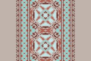 Tissue Dupatta Seamless Native American, Motif embroidery, Pixel Ikat embroidery Design for Print pattern vintage flower folk navajo patchwork pattern vector