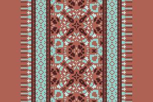 Tissue Dupatta Seamless Native American, Motif embroidery, Pixel Ikat embroidery Design for Print figure tribal ink on cloth patola sari vector