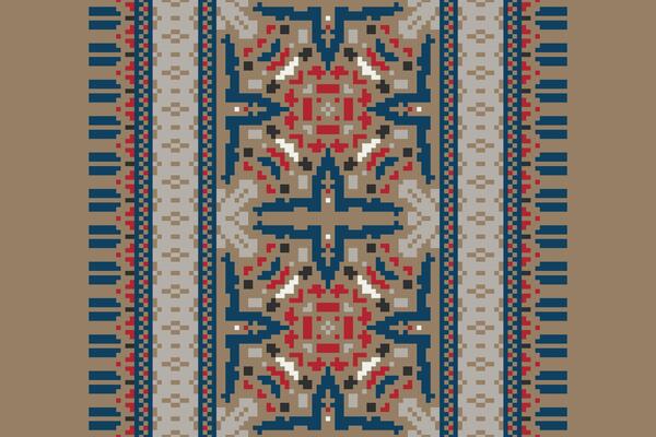 Tissue Dupatta Seamless Bandana print silk Motif embroidery, Pixel Ikat embroidery Design for Print scandinavian pattern saree ethnic nativity gypsy pattern