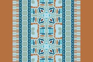 Tissue Dupatta Seamless Australian aboriginal pattern Motif embroidery, Pixel Ikat embroidery Design for Print Texture fabric saree sari carpet. kurta patola saree vector
