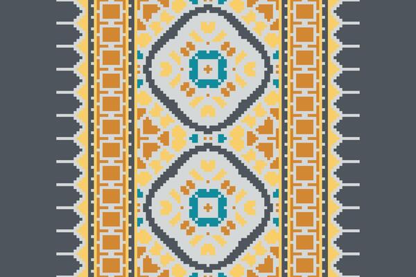 Tissue Dupatta Seamless Australian aboriginal pattern Motif embroidery, Pixel Ikat embroidery Design for Print pattern vintage flower folk navajo patchwork pattern