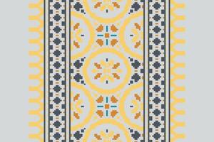Tissue Dupatta Seamless Australian aboriginal pattern Motif embroidery, Pixel Ikat embroidery Design for Print scandinavian pattern saree ethnic nativity gypsy pattern vector