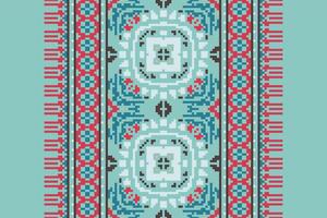 Tissue Dupatta Seamless Mughal architecture Motif embroidery, Pixel Ikat embroidery Design for Print tapestry floral kimono repeat pattern lacing spanish motif vector