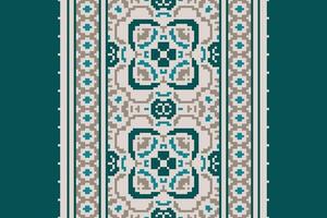 Tissue Dupatta Seamless Mughal architecture Motif embroidery, Pixel Ikat embroidery Design for Print scarf hijab pattern kerchief Pixel Ikat Silk kurti model mughal patterns vector