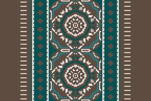 Tissue Dupatta Seamless Mughal architecture Motif embroidery, Pixel Ikat embroidery Design for Print indonesian batik motif embroidery native american kurta mughal design vector