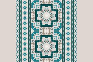 Tissue Dupatta Seamless Mughal architecture Motif embroidery, Pixel Ikat embroidery Design for Print vyshyvanka placemat quilt sarong sarong beach kurtis Indian motifs vector