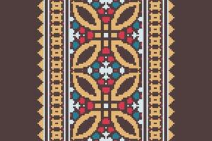 Tissue Dupatta Seamless Mughal architecture Motif embroidery, Pixel Ikat embroidery Design for Print scandinavian pattern saree ethnic nativity gypsy pattern vector