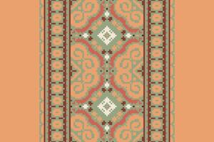 Tissue Dupatta Seamless Scandinavian pattern Motif embroidery, Pixel Ikat embroidery Design for Print endless arabesque cloth dupatta shawl bandana print silk kurta men vector