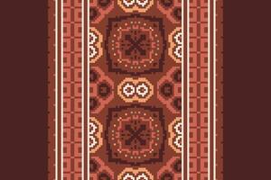 Tissue Dupatta Seamless Scandinavian pattern Motif embroidery, Pixel Ikat embroidery Design for Print indonesian batik motif embroidery native american kurta mughal design vector