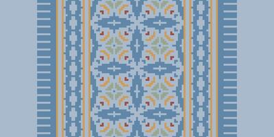 Patchwork pattern Seamless Native American, Motif embroidery, Pixel Ikat embroidery Design for Print pattern vintage flower folk navajo patchwork pattern vector