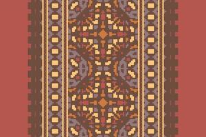 Peruvian pattern Seamless Bandana print silk Motif embroidery, Pixel Ikat embroidery Design for Print pattern vintage flower folk navajo patchwork pattern vector
