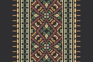 Peruvian pattern Seamless Australian aboriginal pattern Motif embroidery, Pixel Ikat embroidery Design for Print Texture fabric saree sari carpet. kurta patola saree vector