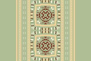 Peruvian pattern Seamless Mughal architecture Motif embroidery, Pixel Ikat embroidery Design for Print Texture fabric saree sari carpet. kurta patola saree vector
