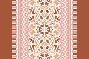 Peruvian pattern Seamless Mughal architecture Motif embroidery, Pixel Ikat embroidery Design for Print tapestry floral kimono repeat pattern lacing spanish motif vector