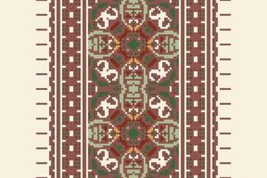 Peruvian pattern Seamless Mughal architecture Motif embroidery, Pixel Ikat embroidery Design for Print scandinavian pattern saree ethnic nativity gypsy pattern vector