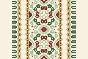Peruvian pattern Seamless Mughal architecture Motif embroidery, Pixel Ikat embroidery Design for Print egyptian pattern tibetan mandala bandanna vector