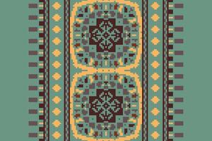 Patola sari Seamless Bandana print silk Motif embroidery, Pixel Ikat embroidery Design for Print scandinavian pattern saree ethnic nativity gypsy pattern vector