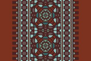Patola sari Seamless Bandana print silk Motif embroidery, Pixel Ikat embroidery Design for Print kurta pattern mughal motifs tapestry pattern floral repeat vector