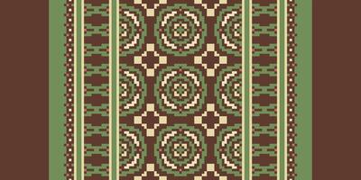 Patchwork pattern Seamless Bandana print silk Motif embroidery, Pixel Ikat embroidery Design for Print indonesian batik motif embroidery native american kurta mughal design vector
