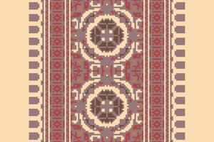 Patola sari Seamless Bandana print silk Motif embroidery, Pixel Ikat embroidery Design for Print scarf hijab pattern kerchief Pixel Ikat Silk kurti model mughal patterns vector