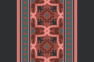 Patola sari Seamless Mughal architecture Motif embroidery, Pixel Ikat embroidery Design for Print tapestry floral kimono repeat pattern lacing spanish motif vector