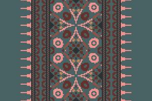 Patola sari Seamless Mughal architecture Motif embroidery, Pixel Ikat embroidery Design for Print kurta pattern mughal motifs tapestry pattern floral repeat vector