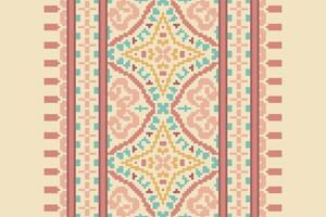 Patola sari Seamless Mughal architecture Motif embroidery, Pixel Ikat embroidery Design for Print scandinavian pattern saree ethnic nativity gypsy pattern vector