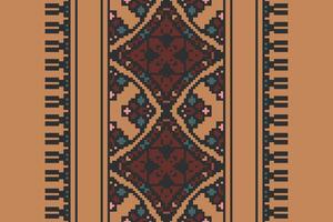 Patola sari Seamless Mughal architecture Motif embroidery, Pixel Ikat embroidery Design for Print pattern vintage flower folk navajo patchwork pattern vector