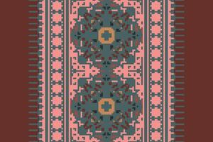 Patola sari Seamless Mughal architecture Motif embroidery, Pixel Ikat embroidery Design for Print jacquard slavic pattern folklore pattern kente arabesque vector