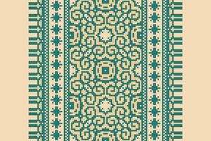 Patola sari Seamless Scandinavian pattern Motif embroidery, Pixel Ikat embroidery Design for Print kurta pattern mughal motifs tapestry pattern floral repeat vector